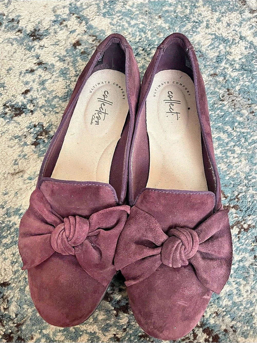 Clarks Gracelin Jonas Bow Flats Purple US 9
